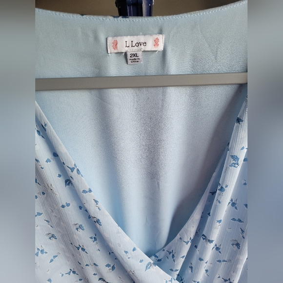 2XL Blue floral dress with ruffles - Picture 3 of 6